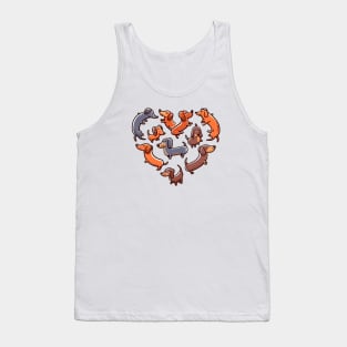 Sausage Dog Heart Dachshund Love Tank Top